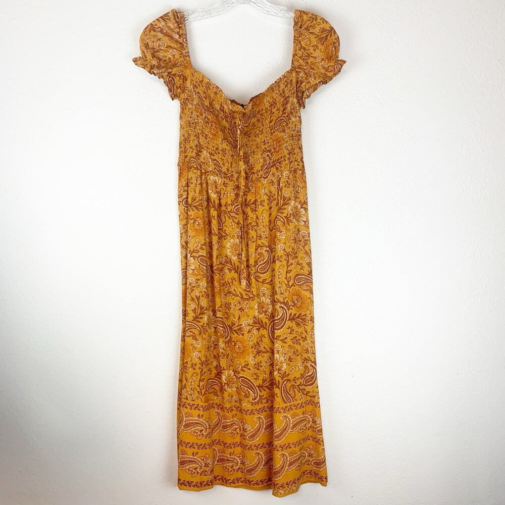 Whispers New York Dress Womens Medium Smocked Floral Paisley‎ Boho Midi M